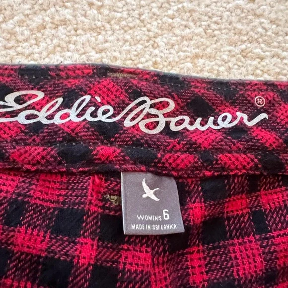 Eddie Bauer lined  Olive Chinos with Red Plaid flannel lining - Picture 6 of 15